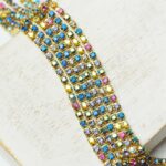 2.1 mm rhinestone chain with Crystal Carneval in raw setting x 40 cm