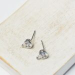 5.5 mm Silver-colored Earstud with Rhinestone x 2 pc(s)