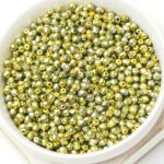 3 mm Fire-polished round beads 23980-34456 Heavy Metal Jet Olivine x 100 pc(s)