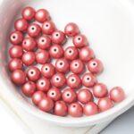 6 mm Round Glass Pearls Powdery Maroon x 40 pc(s)