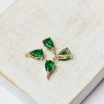 5x8 mm mini drop in metal settings Grass Green x 4 pc(s)