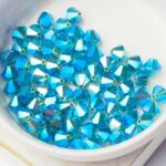 6 mm Preciosa bicone beads Montana AB 2X x 25 pc(s)