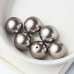 12 mm Preciosa Nacre round pearls Light Grey x 6 pc(s)