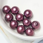 8 mm Preciosa Nacre round pearls Light Burgundy x 20 pc(s)