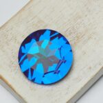 27 mm round glass cabochon Bermuda Blue x 1 pc(s)