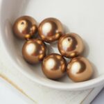 12 mm Preciosa Nacre round pearls Bronze x 6 pc(s)