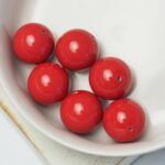 12 mm Preciosa Nacre round pearls Cranberry x 6 pc(s)