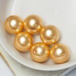 12 mm Preciosa Nacre round pearls Gold x 6 pc(s)