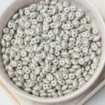 2x5 mm Superduo beads Powdery Pastel Gray x 10 g