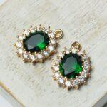 15x20 mm Maharaja drop with Zircons Sea Green x 2 pc(s)