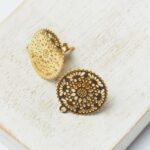 15x16 mm Gold-colored Gear earstud x 2 pc(s)