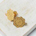 15x18 mm Gold-colored Mandala Flower earstud x 2 pc(s)