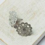 15x18 mm Silver-colored Lace earstud x 2 pc(s)