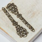 12x50 mm Antique bronze filigree Excalibur  x 2 pc(s)