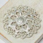 41 mm Silver-colored filigree Flower Shield x 1 pc(s)