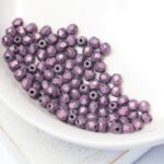2 mm Fire-polished round beads 79086JT Metallic Suede - Pink x 100 pc(s)