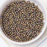 2 mm Round Glass beads Matte Metallic Leather x 100 pc(s)