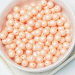 6 mm Round Glass beads Powdery Pastel Peach x 40 pc(s)