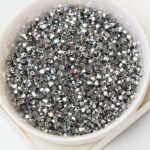 3 mm Preciosa bicone beads Jet Light Hematite Full x 50 pc(s)