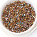 3 mm Preciosa bicone beads Smoked Topaz AB x 50 pc(s)