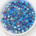 6 mm Preciosa bicone beads Burgundy AB 2X x 25 pc(s)