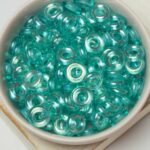10 mm Glass ring 60110-24203 Light Green Aqua Full Argent Flare x 25 pc(s)