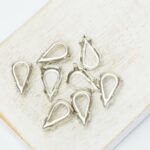 8x13 mm silver-colored claw for Pear cabochon x 8 pc(s)