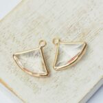 16x19 mm Fan Drop in metal settings Transparent x 2 pc(s)