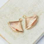 16x19 mm Fan Drop in metal settings Transparent Peach x 2 pc(s)