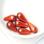 8x15 mm Preciosa Nacre pear pearls Dark Copper x 6 pc(s)