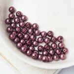 4 mm Preciosa Nacre round pearls Light Burgundy x 50 pc(s)