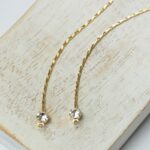 4x55 mm Gold-colored Chain pendant with Cubic Zirconia  x 2 pc(s)