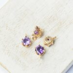 6 mm round charm Medium Purple x 4 pc(s)