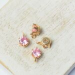 6 mm round charm Princess Pink x 4 pc(s)