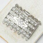 28x36 mm Cubic Zirconia Box Clasp Silver-colored x 1 pc(s)