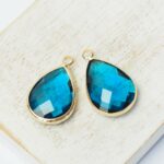 14x22 mm Pear drop Dark Cyan x 2 pc(s)