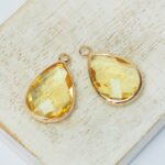 14x22 mm Pear drop Light Topaz x 2 pc(s)