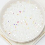 4 mm Preciosa faceted round beads White Opal AB x 25 pc(s)