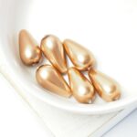 8x15 mm Preciosa Nacre pear pearls Bronze x 6 pc(s)