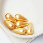 8x15 mm Preciosa Nacre pear pearls Gold x 6 pc(s)