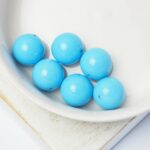 10 mm Preciosa Nacre round pearls Aqua Blue x 10 pc(s)