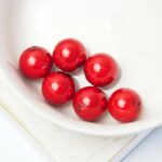 10 mm Preciosa Nacre round pearls Red x 10 pc(s)