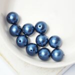 8 mm Preciosa Nacre round pearls Blue x 20 pc(s)