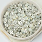 6 mm / ss30 Preciosa sew-on rhinestone White Opal in Silver-colored setting x 10 pc(s)