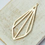 20x47 mm Gold-colored Art Deco Diamond Metal Charm x 2 pc(s)