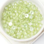 6 mm 2-hole Cabochon Crystal Mint Luster x 25 pc(s)
