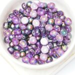 6 mm 2-hole Cabochon Crystal Magic Purple x 25 pc(s)