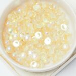 6 mm 2-hole Cabochon Crystal Yellow Rainbow x 25 pc(s)
