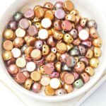 6 mm 2-hole Cabochon Purple iris Gold x 25 pc(s)