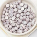 6 mm 2-hole Cabochon Chalk White Teracota Copper x 25 pc(s)